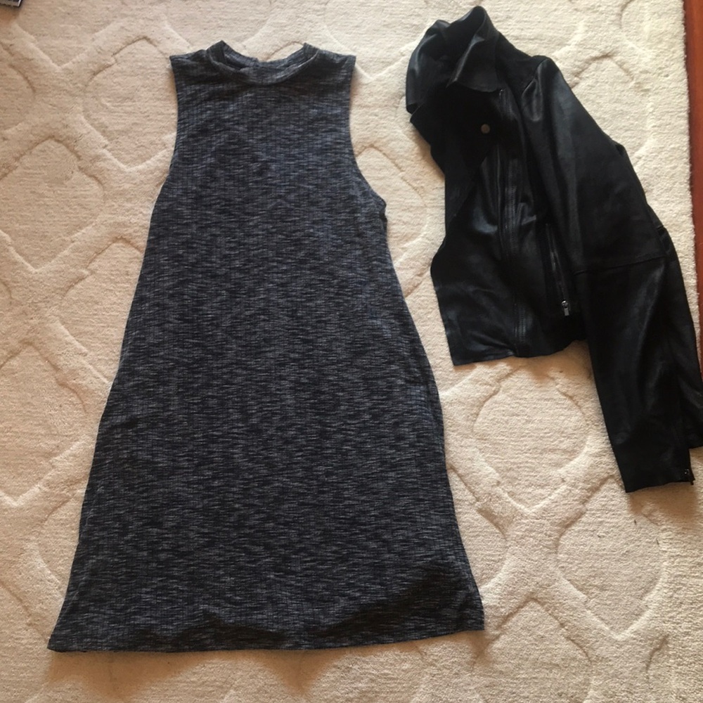 Gray High Neck Shift dress